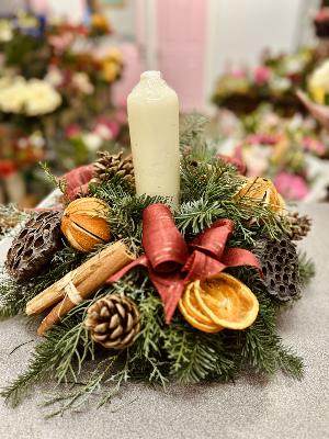 Winter Orange Candle Posy